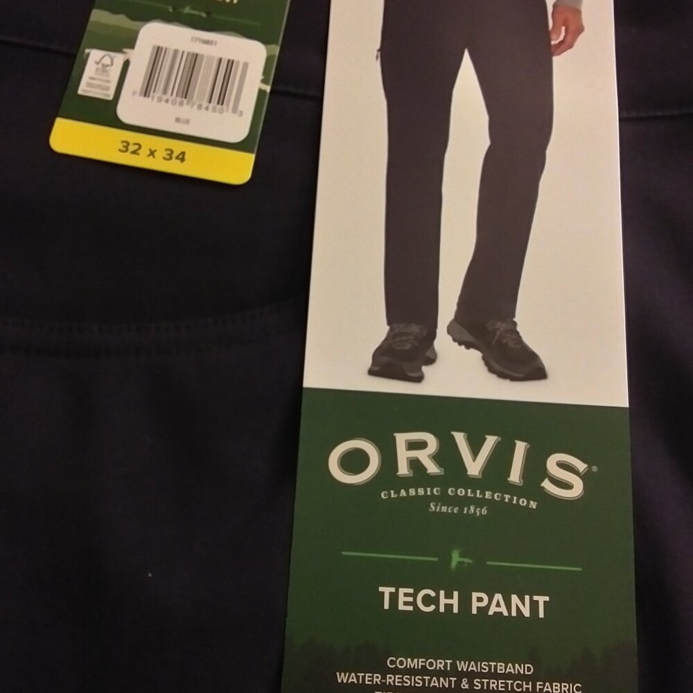 New 32x34 Orvis Mens Classic Collection Lightweight 6 Pocket Tech Pant